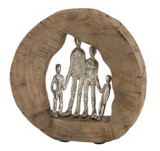 Objet de décoration famille manguier massif et métal argenté Liath