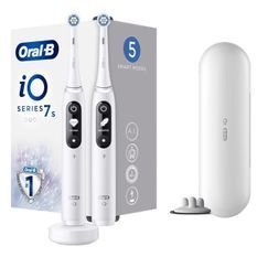 Oral-B Brosses a dents électriques connectées iO 7s - Blanc - Pack de deux brosses a dents