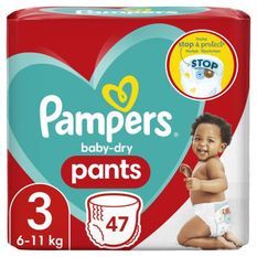 PAMPERS Baby-Dry Pants Taille 3 - 47 Couches-culottes
