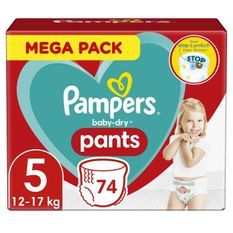 PAMPERS Baby-Dry Pants Taille 5 - 74 Couches-Culottes