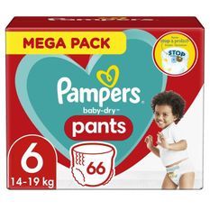 PAMPERS Baby-Dry Pants Taille 6 - 66 Couches-Culottes
