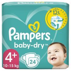 PAMPERS Baby-Dry Taille 4+ - 24 Couches
