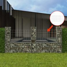 Panier de gabion en forme de U Acier galvanisé 240x20x100 cm