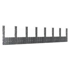 Panier de gabion en forme de U avec 8 poteaux Fer 860x20x200 cm