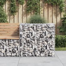 Panier de gabions argenté 70x70x65 cm fer galvanisé