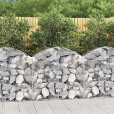 Panier de gabions arqué 100x30x80/100 cm Fer galvanisé