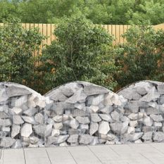 Panier de gabions arqué 100x50x60/80 cm Fer galvanisé