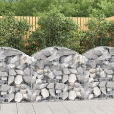 Panier de gabions arqué 100x50x80/100 cm Fer galvanisé