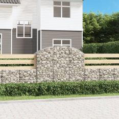 Panier de gabions arqué 150x50x120/140 cm Fer galvanisé