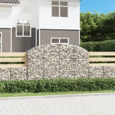 Panier de gabions arqué 200x30x120/140 cm Fer galvanisé