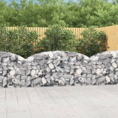 Panier de gabions arqué 200x50x80/100 cm Fer galvanisé