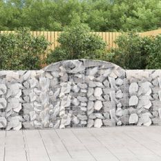 Panier de gabions arqué 300x30x100/120 cm Fer galvanisé