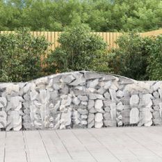 Panier de gabions arqué 400x30x100/120 cm Fer galvanisé