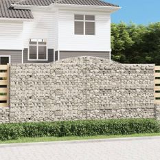 Panier de gabions arqué 400x30x180/200 cm Fer galvanisé