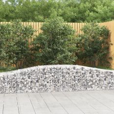 Panier de gabions arqué 400x50x40/60 cm Fer galvanisé