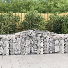 Panier de gabions arqué 400x50x80/100 cm Fer galvanisé