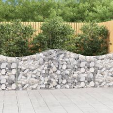 Paniers à gabions arqués 10 pcs 200x30x80/100 cm Fer galvanisé