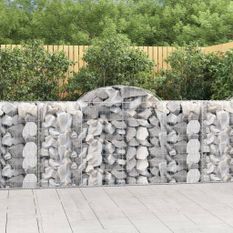 Paniers à gabions arqués 10 pcs 200x50x100/120 cm fer galvanisé