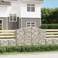 Paniers à gabions arqués 10 pcs 200x50x140/160 cm Fer galvanisé