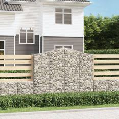 Paniers à gabions arqués 10 pcs 200x50x160/180 cm Fer galvanisé