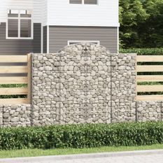 Paniers à gabions arqués 10 pcs 200x50x160/180 cm Fer galvanisé