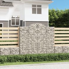 Paniers à gabions arqués 10 pcs 200x50x180/200 cm Fer galvanisé