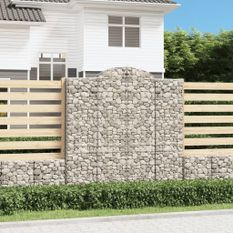 Paniers à gabions arqués 10 pcs 200x50x200/220 cm Fer galvanisé