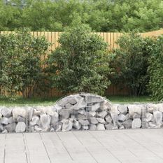 Paniers à gabions arqués 10 pcs 200x50x40/60 cm fer galvanisé