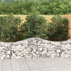 Paniers à gabions arqués 10 pcs 200x50x60/80 cm Fer galvanisé