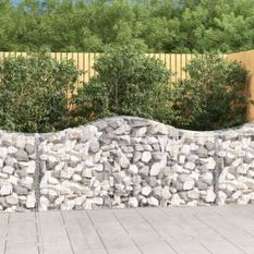 Paniers à gabions arqués 10 pcs 200x50x80/100 cm Fer galvanisé