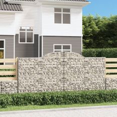 Paniers à gabions arqués 10 pcs 300x30x140/160 cm fer galvanisé