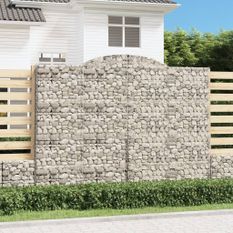 Paniers à gabions arqués 10 pcs 300x50x220/240 cm fer galvanisé