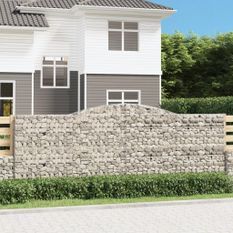 Paniers à gabions arqués 10 pcs 400x30x140/160 cm Fer galvanisé