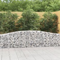 Paniers à gabions arqués 10 pcs 400x30x60/80 cm Fer galvanisé