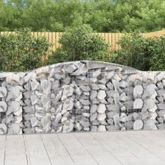 Paniers à gabions arqués 10 pcs 400x50x100/120 cm Fer galvanisé