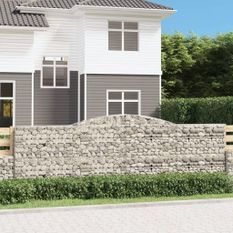 Paniers à gabions arqués 10 pcs 400x50x120/140 cm Fer galvanisé