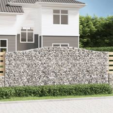 Paniers à gabions arqués 10 pcs 400x50x160/180 cm fer galvanisé