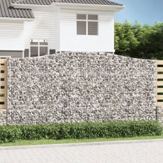 Paniers à gabions arqués 10 pcs 400x50x200/220 cm Fer galvanisé