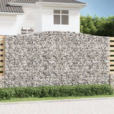 Paniers à gabions arqués 10 pcs 400x50x220/240 cm Fer galvanisé