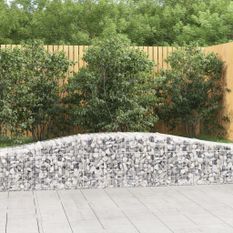 Paniers à gabions arqués 10 pcs 400x50x40/60 cm Fer galvanisé