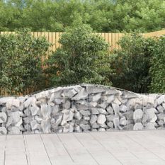 Paniers à gabions arqués 10 pcs 400x50x60/80 cm Fer galvanisé