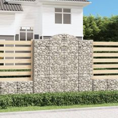 Paniers à gabions arqués 11 pcs 200x30x200/220 cm fer galvanisé