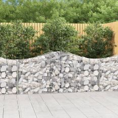 Paniers à gabions arqués 11 pcs 200x30x80/100 cm Fer galvanisé