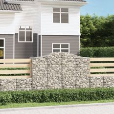 Paniers à gabions arqués 11 pcs 200x50x140/160 cm Fer galvanisé