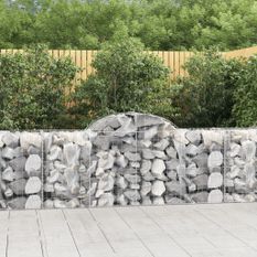 Paniers à gabions arqués 11 pcs 200x50x80/100 cm Fer galvanisé