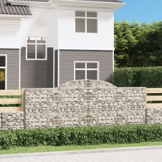 Paniers à gabions arqués 11 pcs 300x30x120/140 cm fer galvanisé