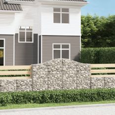 Paniers à gabions arqués 12 pcs 200x30x120/140 cm Fer galvanisé