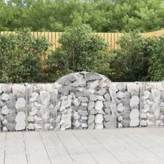 Paniers à gabions arqués 12 pcs 200x30x80/100 cm Fer galvanisé