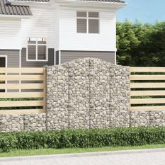 Paniers à gabions arqués 12 pcs 200x50x180/200 cm Fer galvanisé