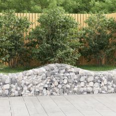 Paniers à gabions arqués 12 pcs 200x50x40/60 cm fer galvanisé